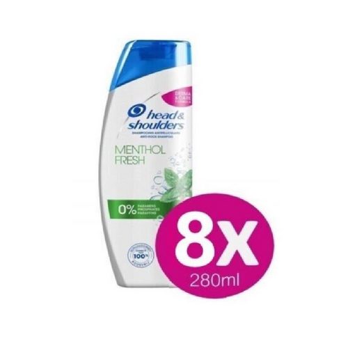 Head & Shoulders Haarshampoo Menthol Fresh Anti-Schuppen Shampoo Set 8x280ml Haarpflege