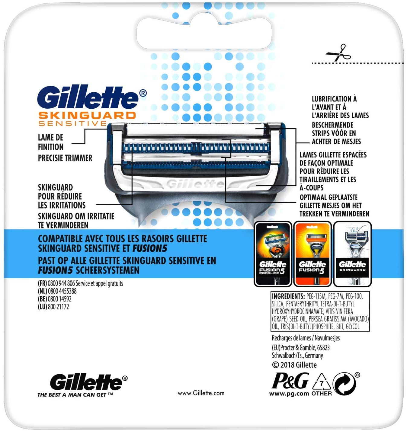 Gilette Skin Guard Sensitive Rasierklingen für Männer (1x8)